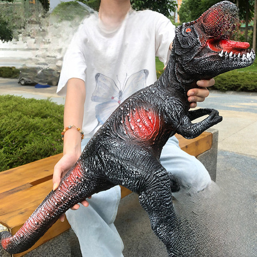 Dinosaur toy large-scale simulated soft rubber animal model story music children early education baby boys and girls Tyrannosaurus Rex