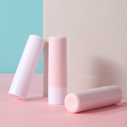 Japanese lip balm lipstick plastic empty tube hot filling direct filling DIY round head mouth wax flat mouth makeup cosmetic packaging material