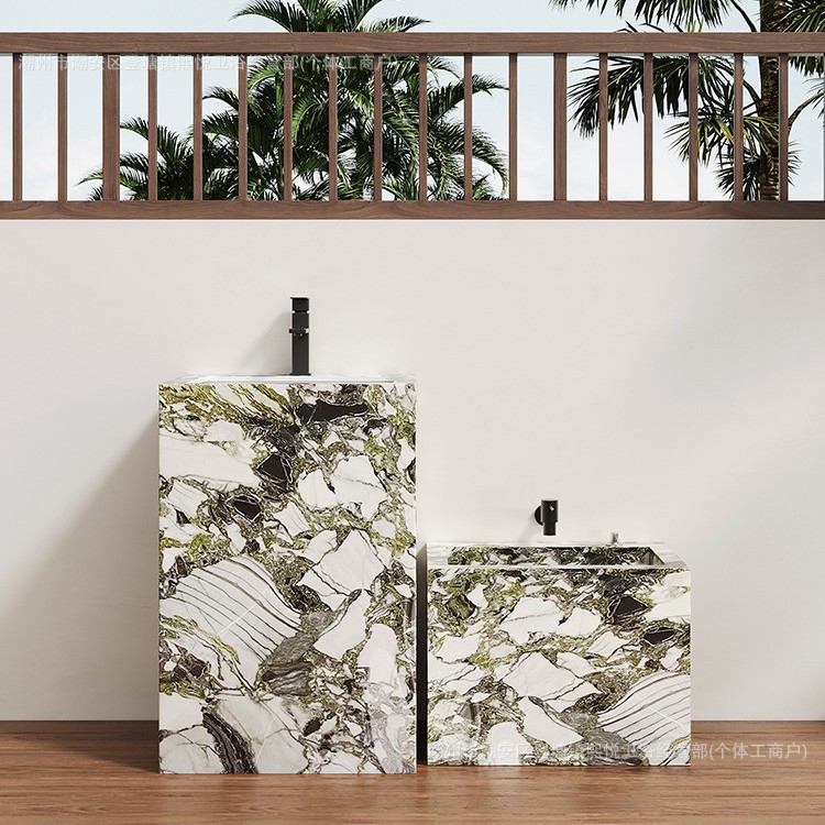 Baida Jade Outdoor Balcony Slate Wash Basin Column-Type Integrated Outdoor Garden Courtyard Pool Basin
