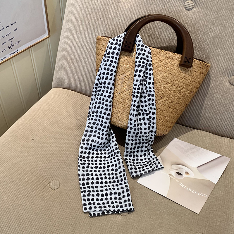 Wavepoint bufandas de seda larga alta sensación francesa retro primavera y otoño decoración de moda bufandas de cuello correa de cabello turbante