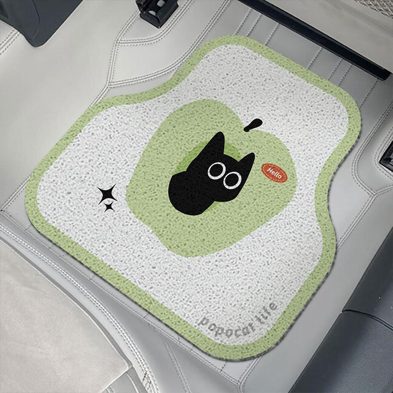 Cartoon cute style, simple and versatile silk loop carpet, dirt-resistant, anti-slip, durable, easy to maintain, car interior mat