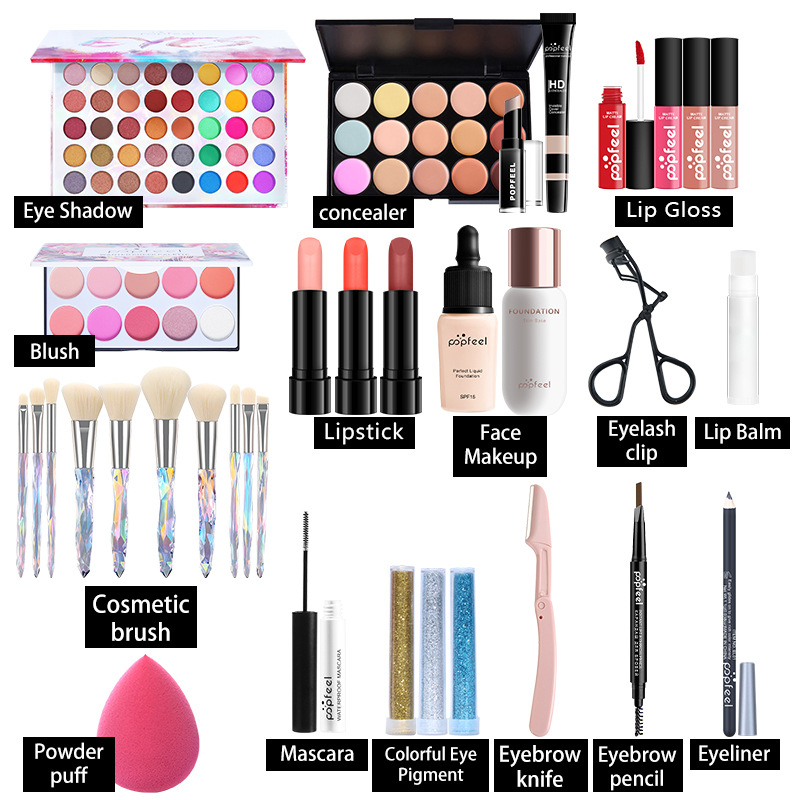 1500g Weight Makeup Set Type Of Cosmetics Paste Material Multicolor Pattern Elegant, Glam, Punk Style Elegant Glam Punk Multicolor Paste Makeup Set 1