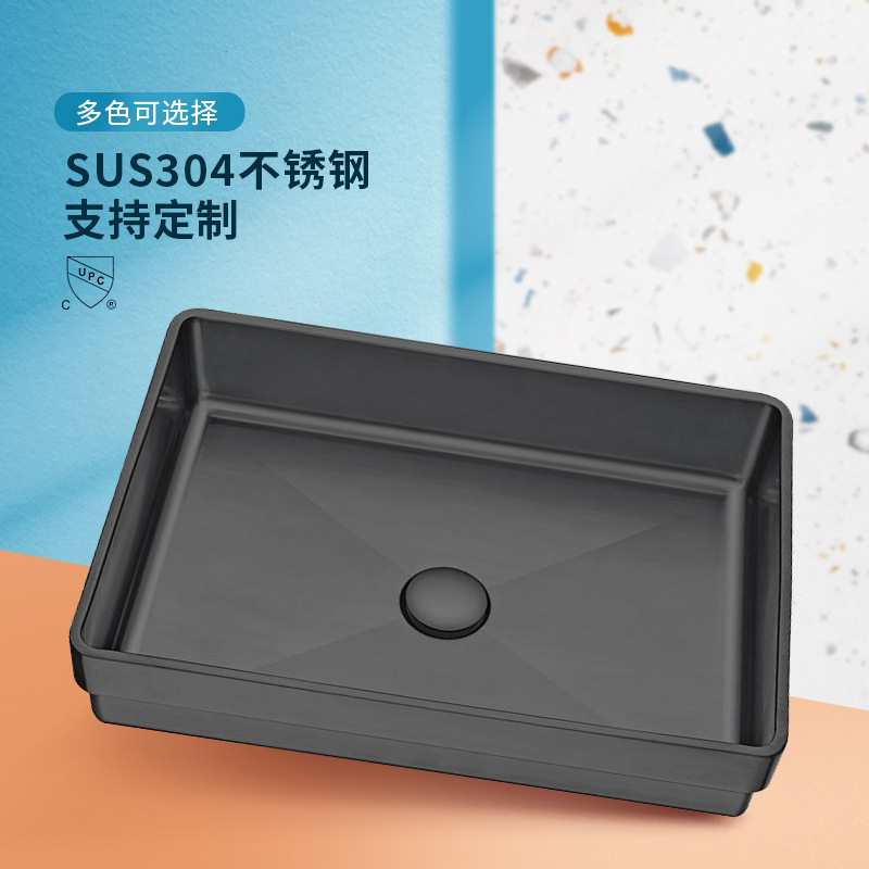 Ce Certified Manufacturer 304 Stainless Steel Bathroom Semi-Embedded Basin Modern Accessible Luxury Style Wash Basin Face Wash