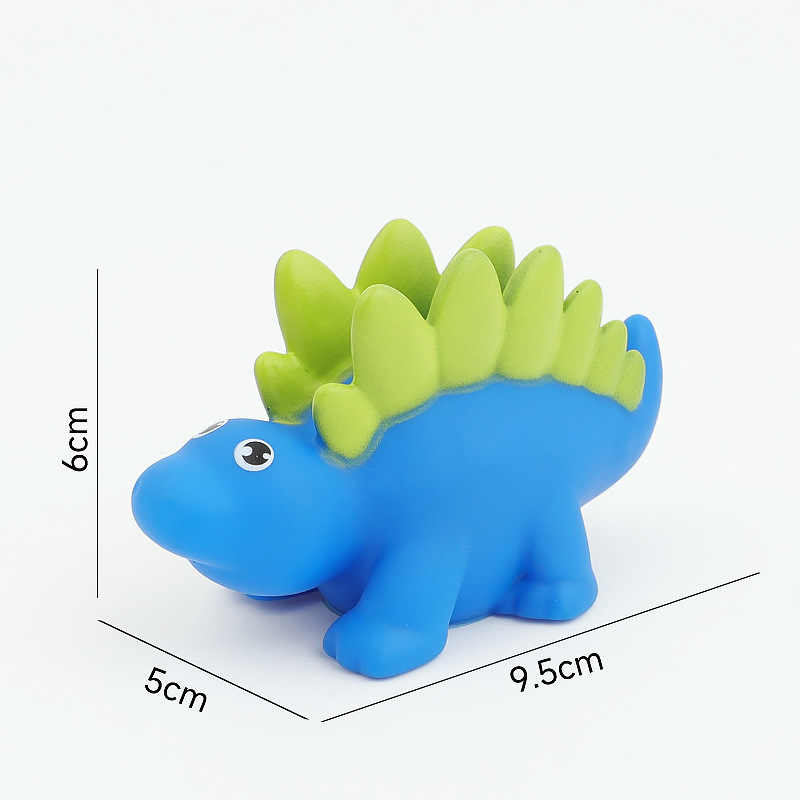 Juegos de agua de venta cruzada de dibujos animados pequeños dinosaurios set animal lindo pellizco pellizco llamó adornos juguetes de baño de pellizco pellizco