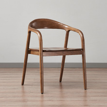 原木椅子創意北歐實木靠背簡約餐椅家用書房圈椅肯尼迪總統椅