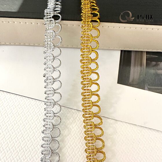 1cm gold and silver silk ancient costume pendant semicircle lace dance clothing DIY decorative accessories