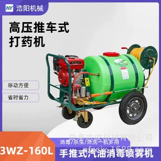 果树农用杀虫喷雾器 160升高压消毒喷雾器 汽油推车地面清洗机