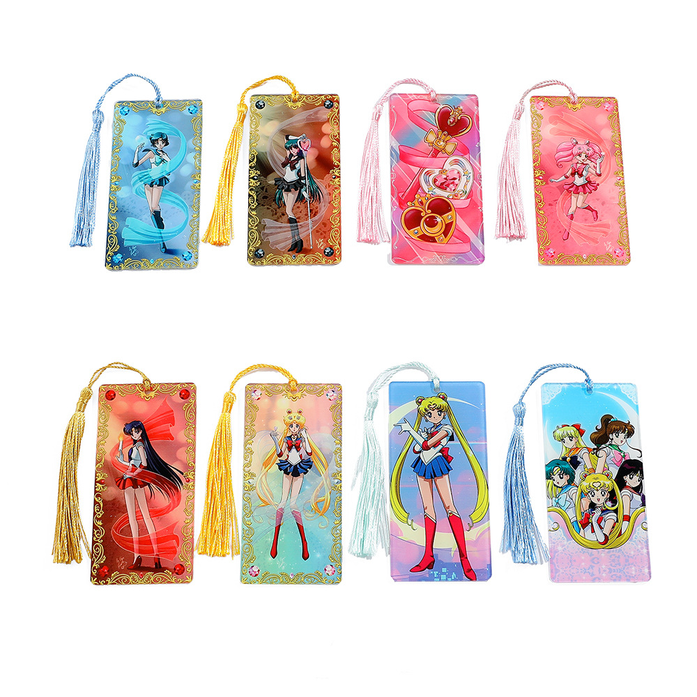 美少女書籤動漫周邊亞克力書籤流蘇掛件批發