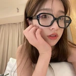 新款复古气质欧美 方圆脸粗框素颜防蓝光眼镜框 高级百搭显白眼镜