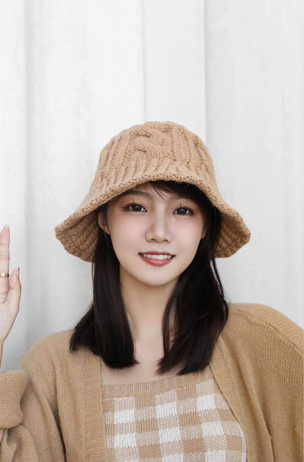 麻花渔夫帽2号女模特图