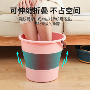 Folding Bucket Outdoor Fishing Bucket Large and Small Car Travel Car Wash Bucket Home Portable Thickeneded Plastic Beqin