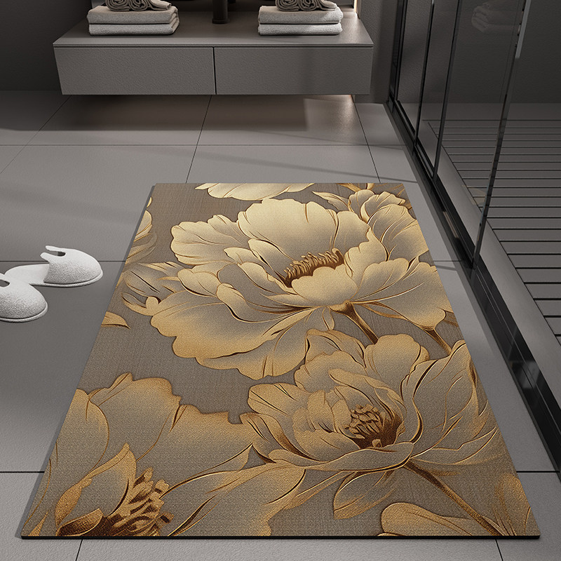 Flower-style americano transfronterizo esterilla de barro de algas esterilla de piso de baño puerta de absorción de agua esterilla de baño anti-deslizante esterilla de baño anti-sucio