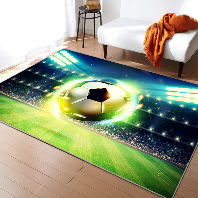 Transfronteriza alfombra de campo de fútbol de dibujos animados dormitorio sala de estar sofá mesa de café alfombra de piso en stock al por mayor