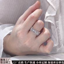 镂空蕾丝戒指s925纯银厚镀金指环布契风轻奢气质意大利爆款首饰