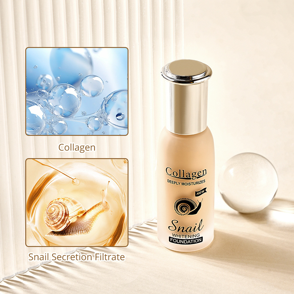 fondotinta Peimei liquido SnailCollagen Whitening Concealer Foundation_voghion.com