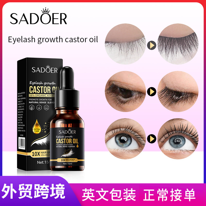 Full English Eyelash Moisturizing Liquid Sadoer Eyelashes Thick Eyelashes Castor Oil Cross-Border Foreign Trade Wholesale