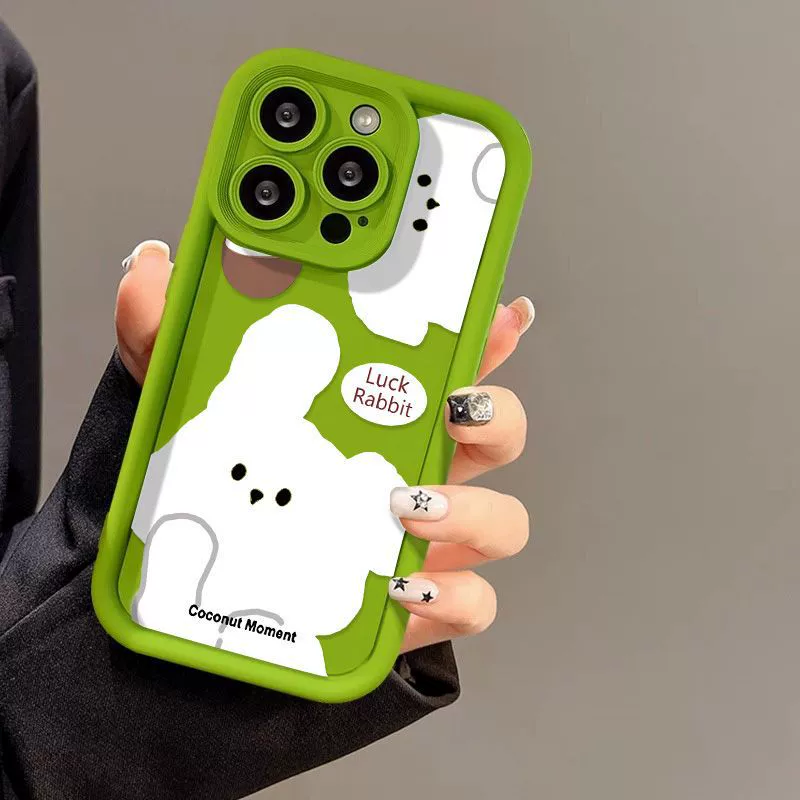 Apple совместимый чехол «кролик», iPhone 17, матовый высококачественный чехол, 15