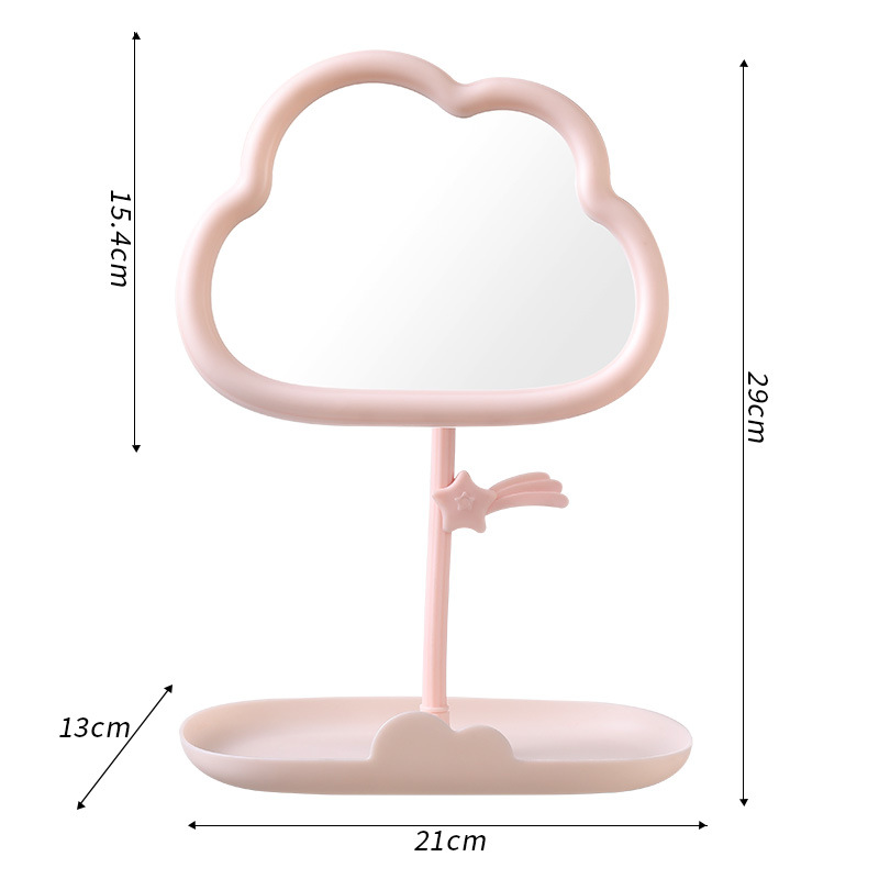 Espejo de maquillaje de nubes meteoritas serie de chicas colgar joyas de escritorio de plástico HD puede girar espejo de vestir doméstico