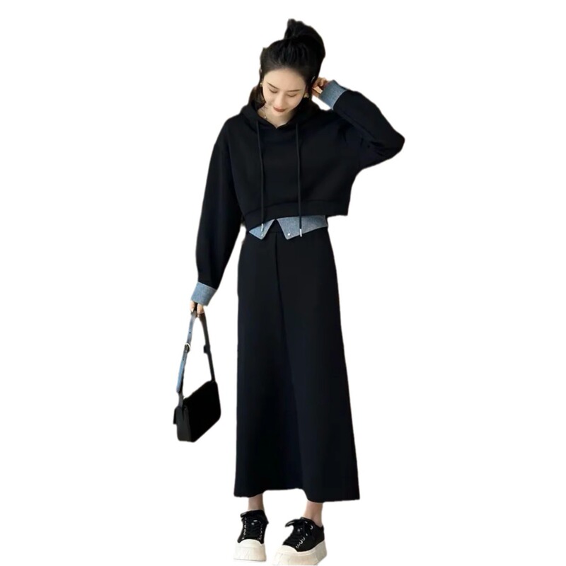 大きいサイズの婦人服の秋の衛衣のスーツの洋気は年齢を減らして太っています。|undefined