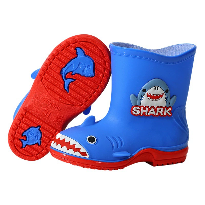 Детские резиновые сапоги Женская теплая Съемная Водная обувь на флисовой подкладке, Нескользящие непромокаемые резиновые сапоги для маленьких детей, средних и маленьких детей, сапоги для маленьких мальчиков