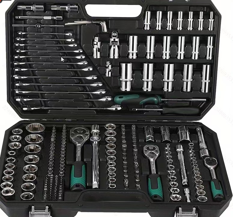 216-Piece Ratchet Wrench Repair Tool Box Car Mechanical Repair Multi-Functional Socket Large Flying Wrench Set
