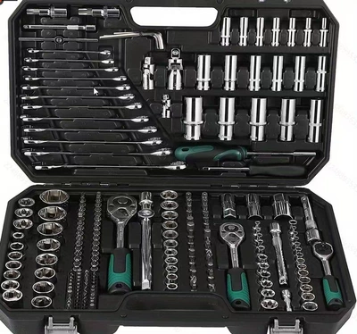 216-Piece Ratchet Wrench Repair Tool Box Car Mechanical Repair Multi-Functional Socket Large Flying Wrench Set (Repair kit) - 216-piece-set
