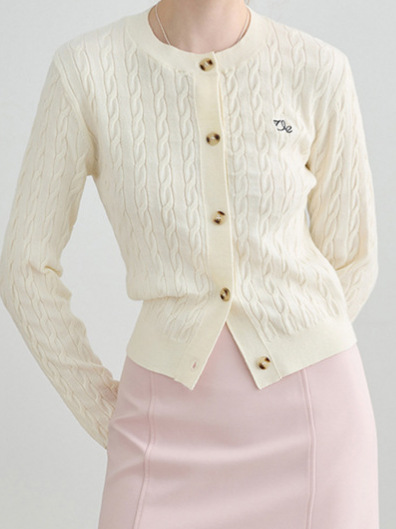 24 invierno Puyuan [en stock] Cardigan de punto de torsión para mujeres otoño invierno de la universidad