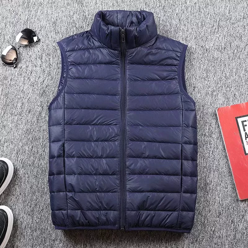 Demi-season down jacket, light and thin keep warm winter vest sleevless