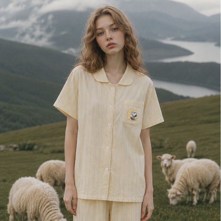 Girls' Pure Cotton Short-Sleeved Long Pants Summer Pajamas New Style 100% Cotton Cartoon Cardigan Double-Layer Cotton Gauze Home Wear Set Girls' Pure Cotton Short-Sleeved Long Pants Summer Pajamas New Style 100% Cotton Cartoon Cardigan Double-Layer Cotton Gauze Home Wear Set