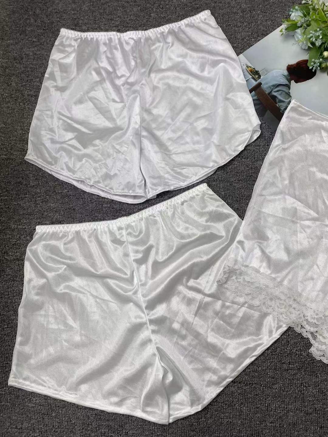 Pijama boxeador blanco mixto pantalones de seguridad anti-exposición de verano polainas delgadas pantalones de seguridad boxeador de cintura baja para mujeres