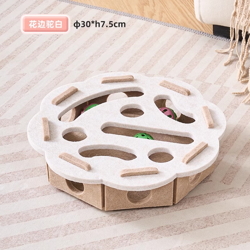 猫玩具自嗨解闷神器小猫宠物猫咪益智迷宫掏洞毛毡盒逗猫宠物用品|undefined