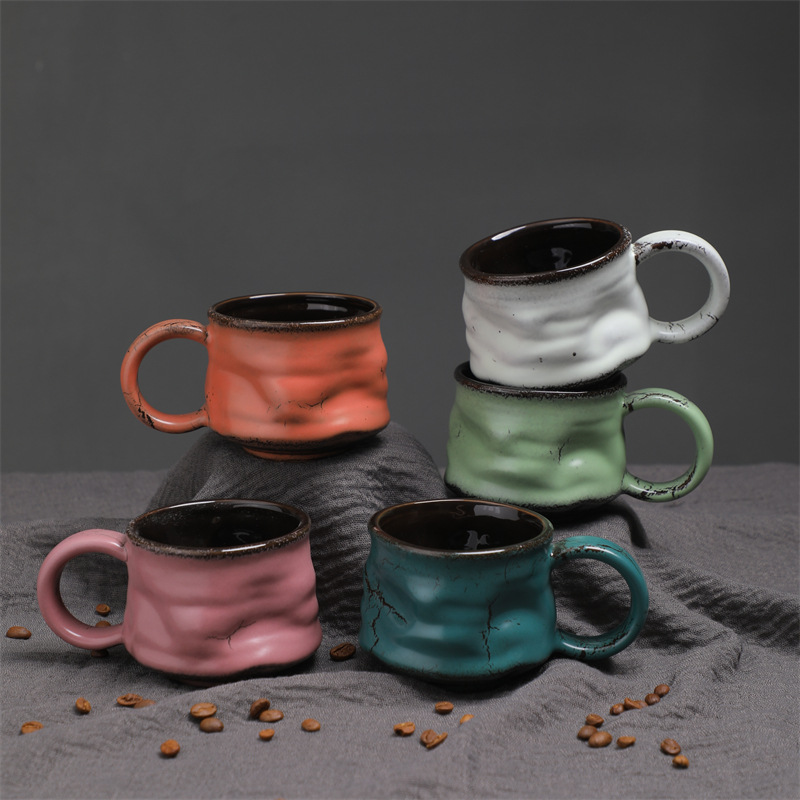 Special shape mug retro ceramic cup cross-border supply irregular…