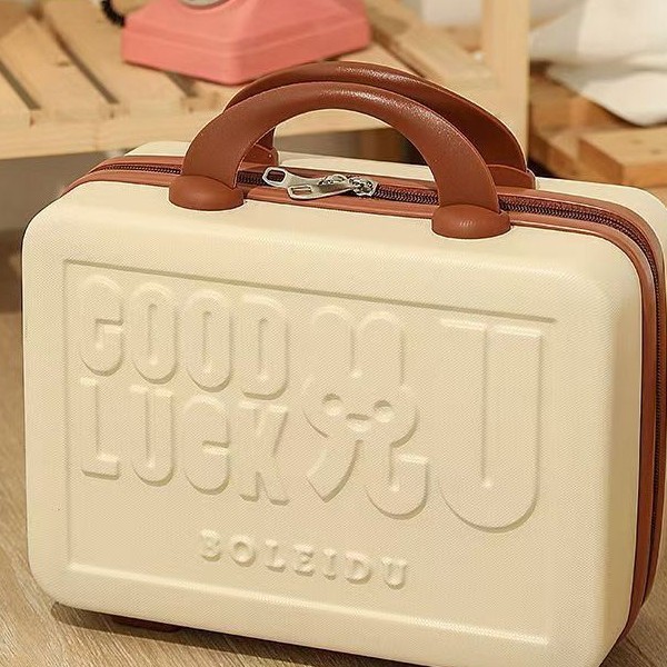 Maleta de mano pequeña caja de maquillaje dulces 14 pulgadas mini mini mini fresco portable maleta de viaje de mujer
