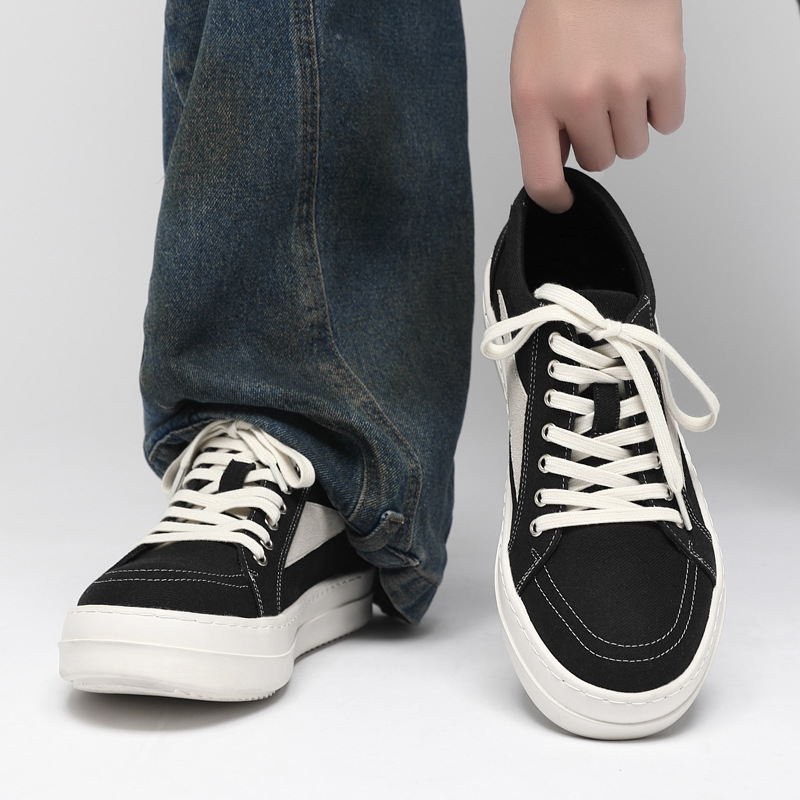 New Style Small Triangle Milk Fragrance Thick Sole All-Match Men's Sports Casual Sneakers Men's RO Shoes Breathable Canvas Shoes Trendy