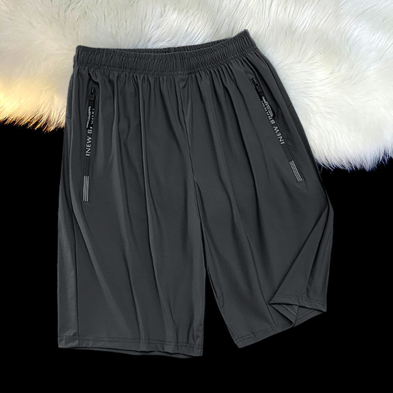 High elastic nylon ice silk shorts men's summer plus size loose quick-drying five-point casual sports pants breathable beach pants High elastic nylon ice silk shorts men's summer plus size loose quick-drying five-point casual sports pants breathable beach pants