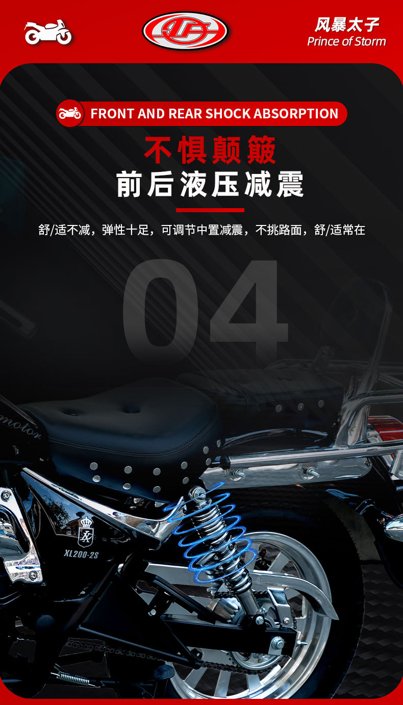Retro Storm Prince Model Motorcycle Exported to Europe and America 150Cc New Two-Wheeled Motorcycle Sports Car Straddle Fuel Vehicle