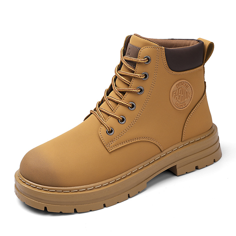 2023 zapatos Martin botas de los hombres zapatos de cuero de los hombres de alta superior estilo británico overoles botas versátiles botas de cuero retro botas de ruibarbo de otoño