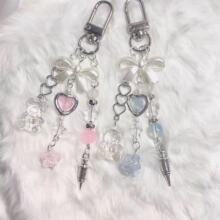 【粉蓝爱恋】小胖针筒手机链挂件咕本链卡册挂件小熊钥匙扣蝴蝶结