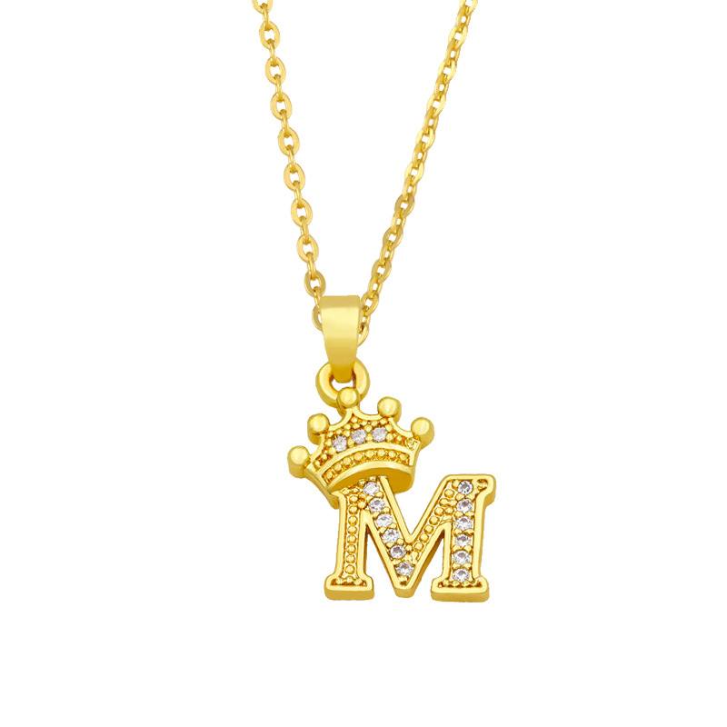 fashion crown 26 English letters zircon pendant necklacepicture4