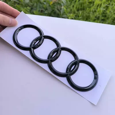 Audi R8 black emblem, modified front hood emblem, rear four-ring tail emblem, engine displacement V10 side emblem, lettering emblem (Car logo) - standard-r8
