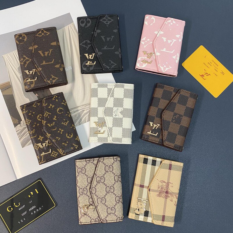 Manufacturer's Ready Stock Wholesale Foreign Trade Accordion Bag Trendy Brand Card Holder Card Holder Document Bag Coin Purse Storage Multi-Card Slot Summary