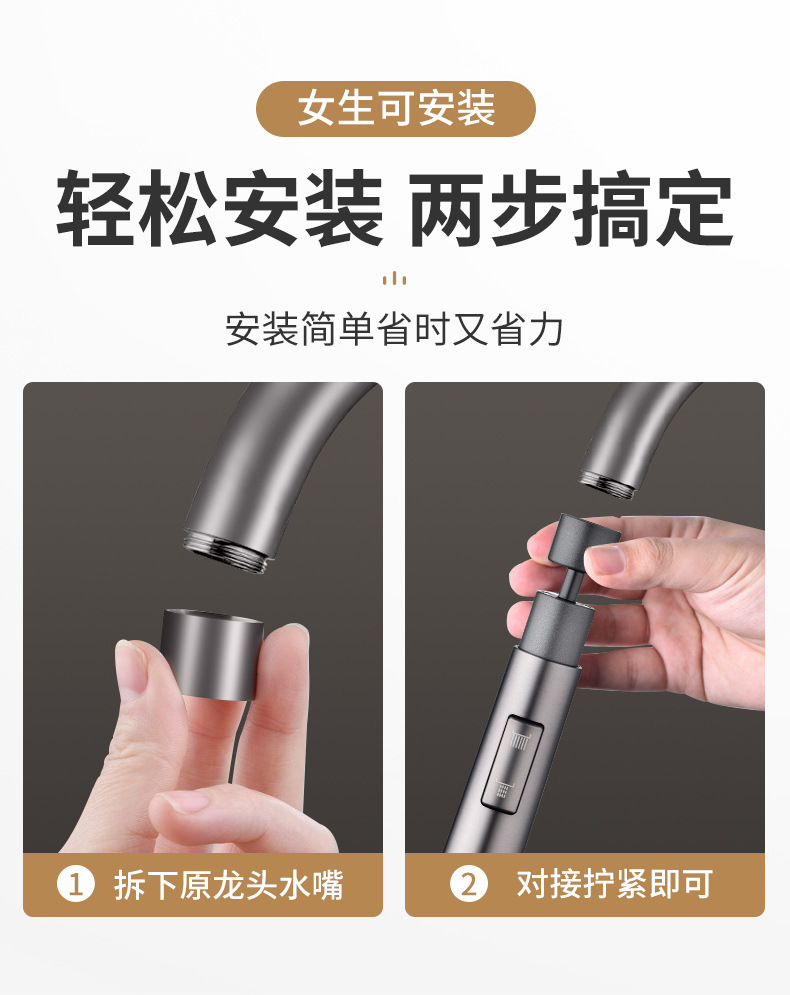 Kitchen faucet extender, splash-proof water pipe, universal rotatable multi-functional joint, pressurized foaming device, water nozzle undefined