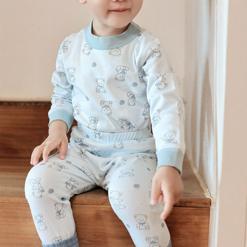 2025 Autumn Collection Baby Autumn Clothing Set Cotton Sleepwear for Infants Boys and Girls Pure Cotton Underwear Set Spring and Autumn