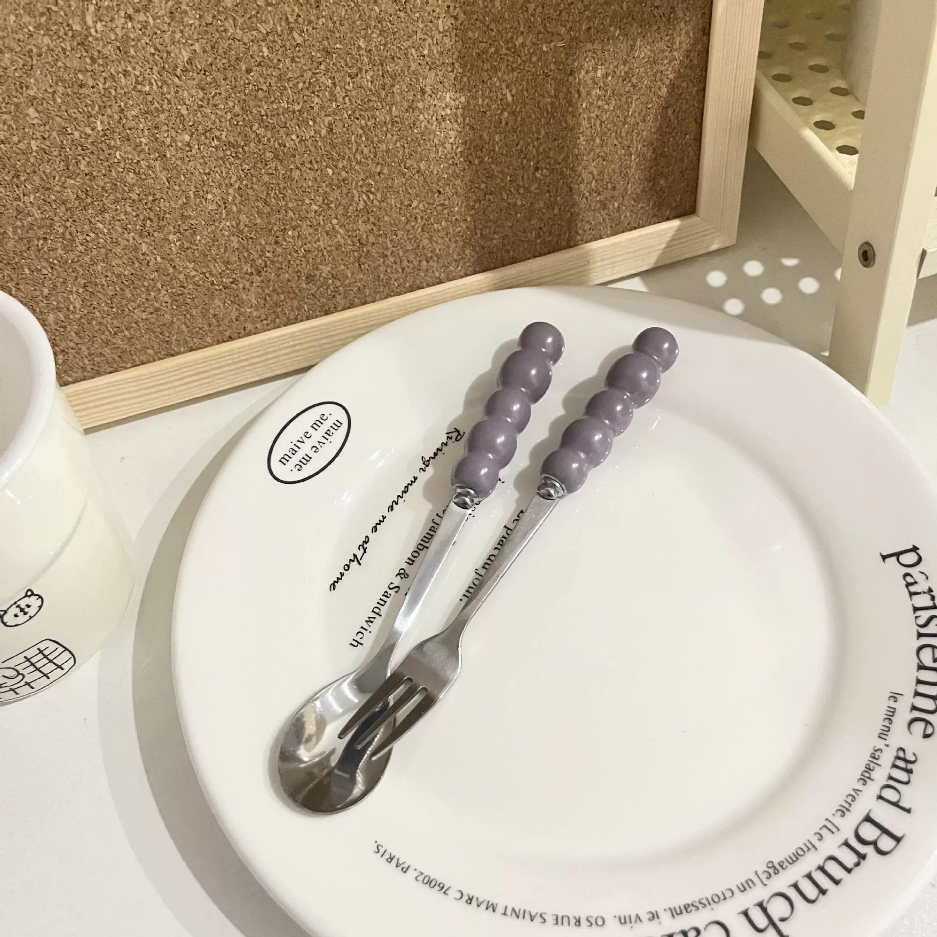 Керамическая ручка из нержавеющей стали от Pearl, столовые приборы, десертная вилка для фруктов