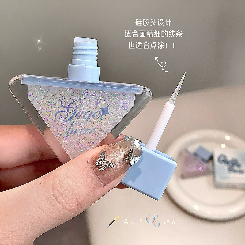 Gege bear Liuguang Liquid Sombra de ojos con brillo nacarado Resplandor facial Sombra de ojos de diamantes rotos Maquillaje al por mayor image 4