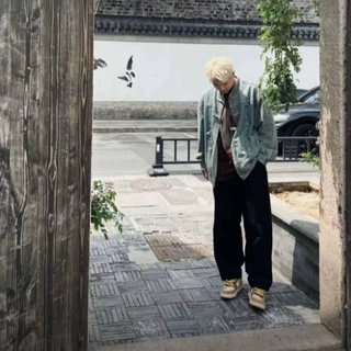 时尚中国风盘扣水洗休闲立领牛仔衬衫夹克外套男生春秋季高级上衣