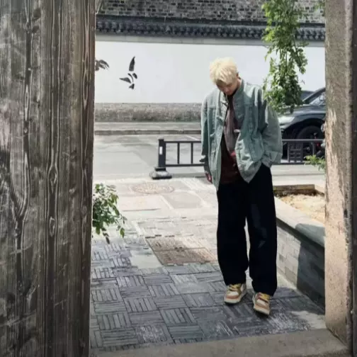 时尚中国风盘扣水洗休闲立领牛仔衬衫夹克外套男生春秋季高级上衣