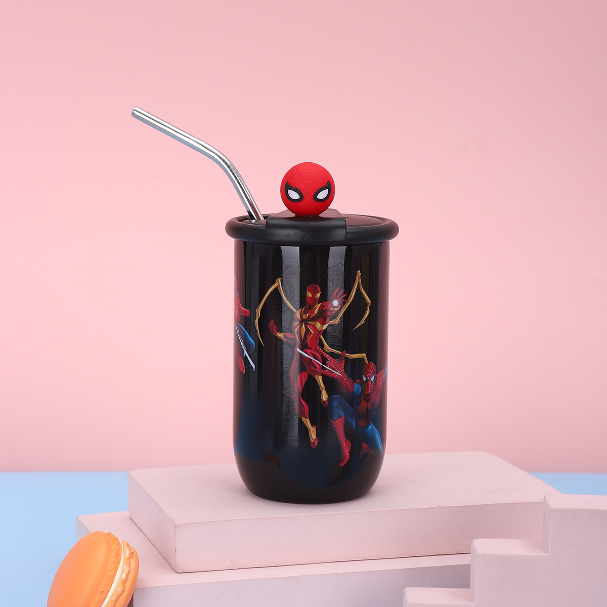 Taza de aislamiento de acero inoxidable diseñada para el sudeste asiático, taza de paja de diseño DIY, taza de agua de alto valor facial.