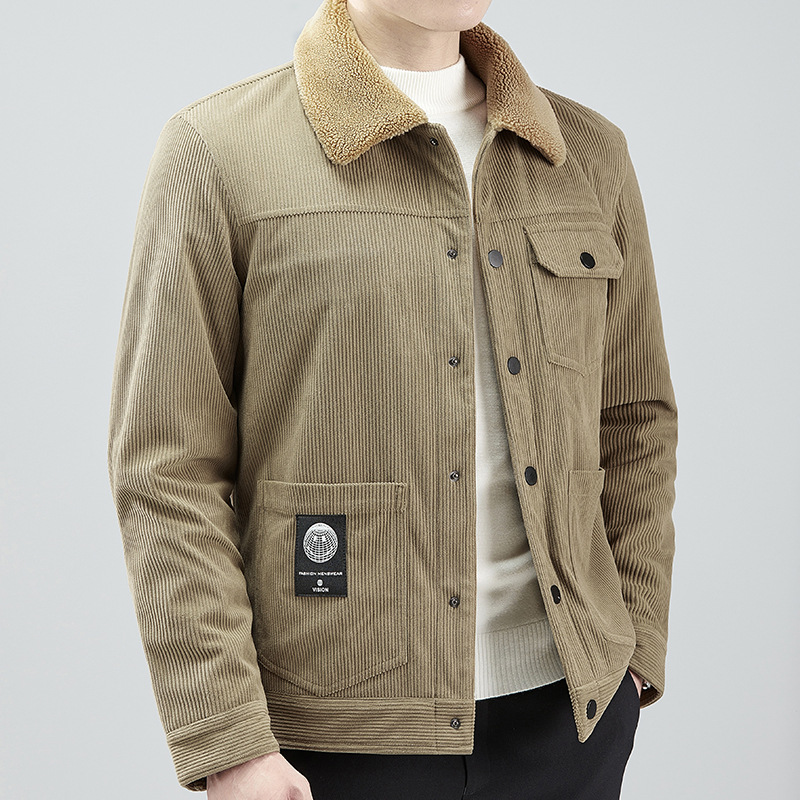 2022 nuevo Otoño e Invierno chico duro transfronterizo Forrado de lana para hombres engrosado Youth Plus size jacket chaqueta de pana para hombres