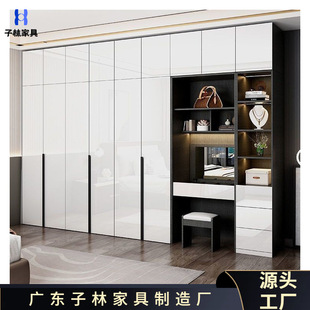 Modern Simple Light Luxury High-gloss Wardrobe Home Bedroom Flat Door Coat Cabinet Storage Cabinet Minimalist Mirror Storage